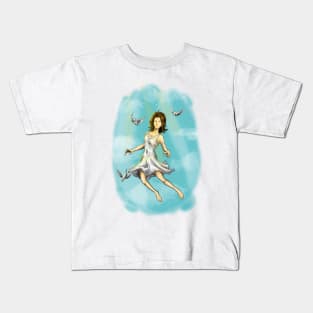 Girl Flying Kids T-Shirt